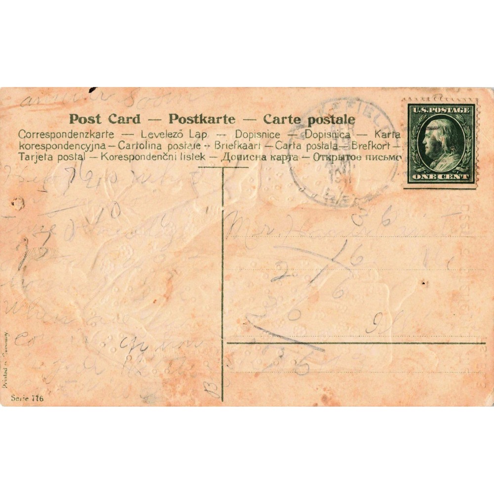 Jesus Christ With Child Embossed Religious Postcard Psalm 61:3 Bible Verse 1911 - Picture 2 of 2